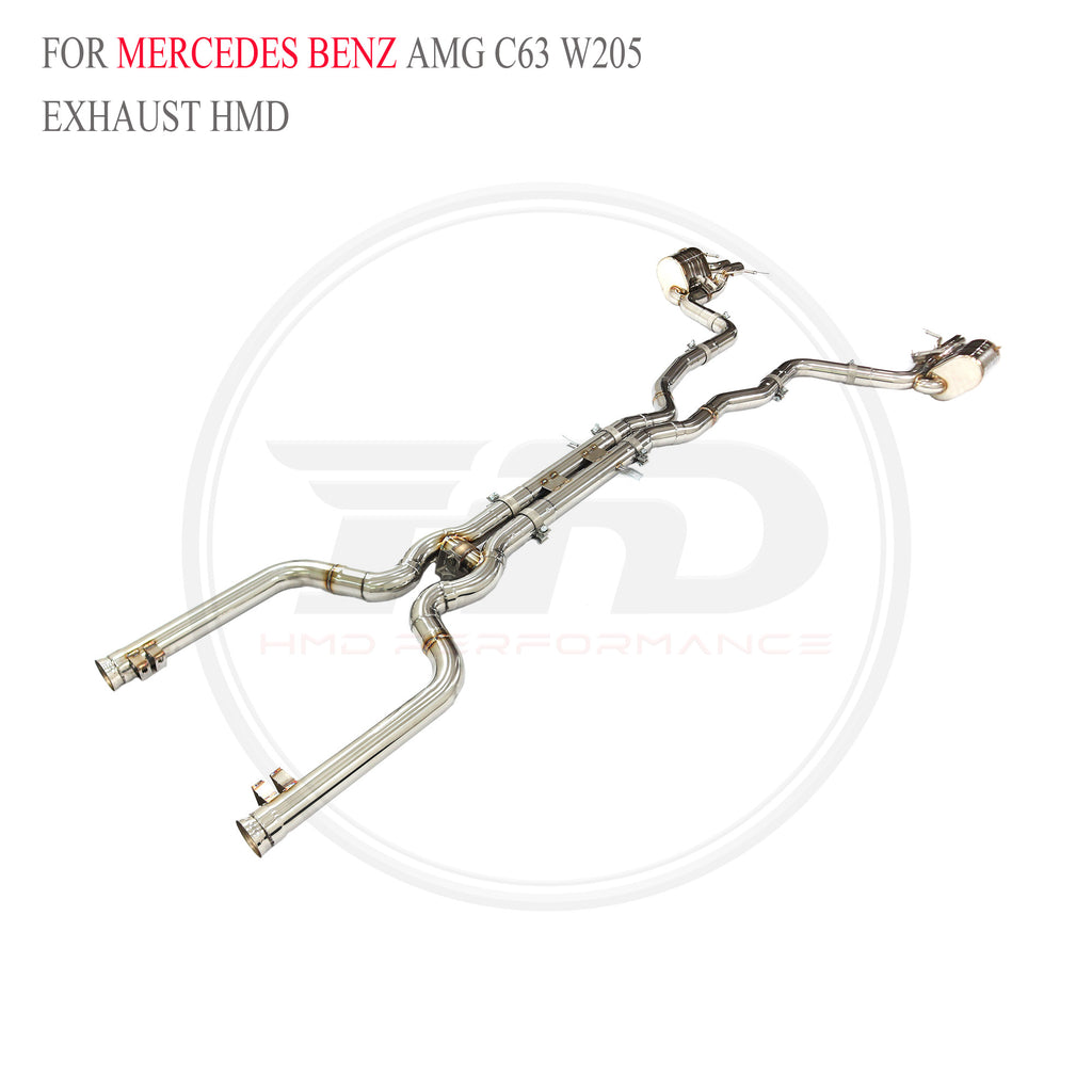 Mercedes-Benz AMG C63 W205 Valved Catback SUS304 Racing Grade Exhaust System - 6