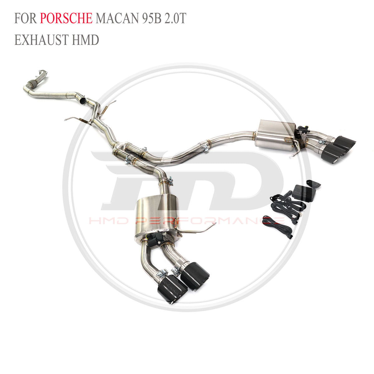 Porsche Macan 95B 2.0T Full Set Valved Catback SUS304 Racing Grade Exhaust System - 4