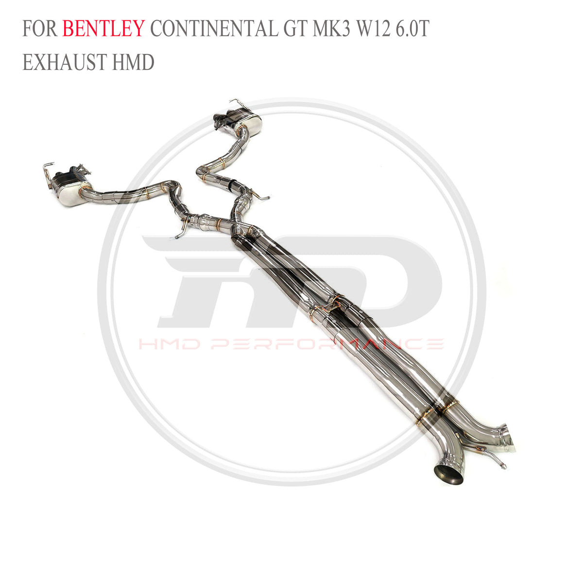 Bentley Continental GT MK3 W12 6.0T Valved Catback SUS304 Racing Grade Exhaust System - 3