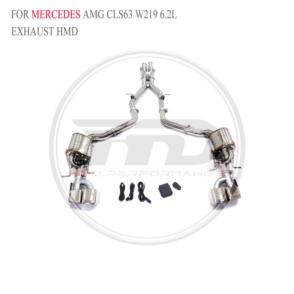 Mercedes-Benz AMG CLS63 W219 6.2L Valved Catback SUS304 Racing Grade Exhaust System - 2