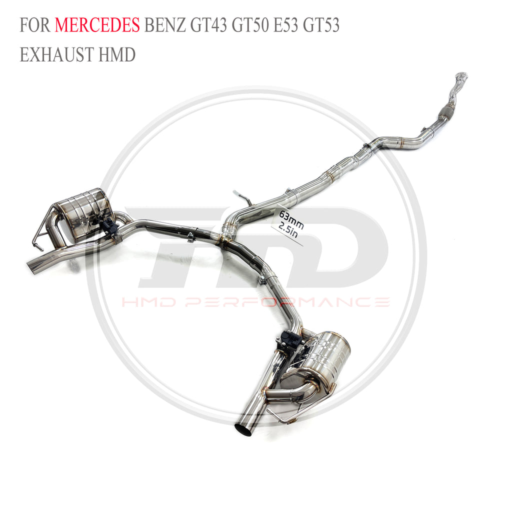 Mercedes-Benz GT43 GT50 E53 GT53 Valved Catback SUS304 Racing Grade Exhaust System - 4