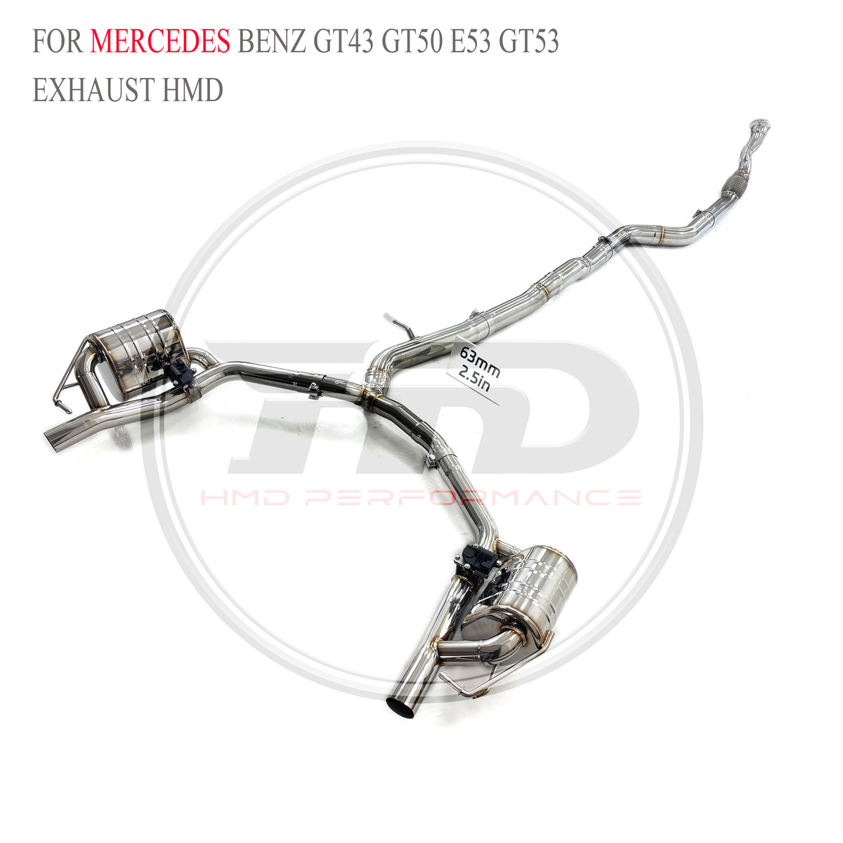Mercedes-Benz GT43 GT50 E53 GT53 Valved Catback SUS304 Racing Grade Exhaust System - 4