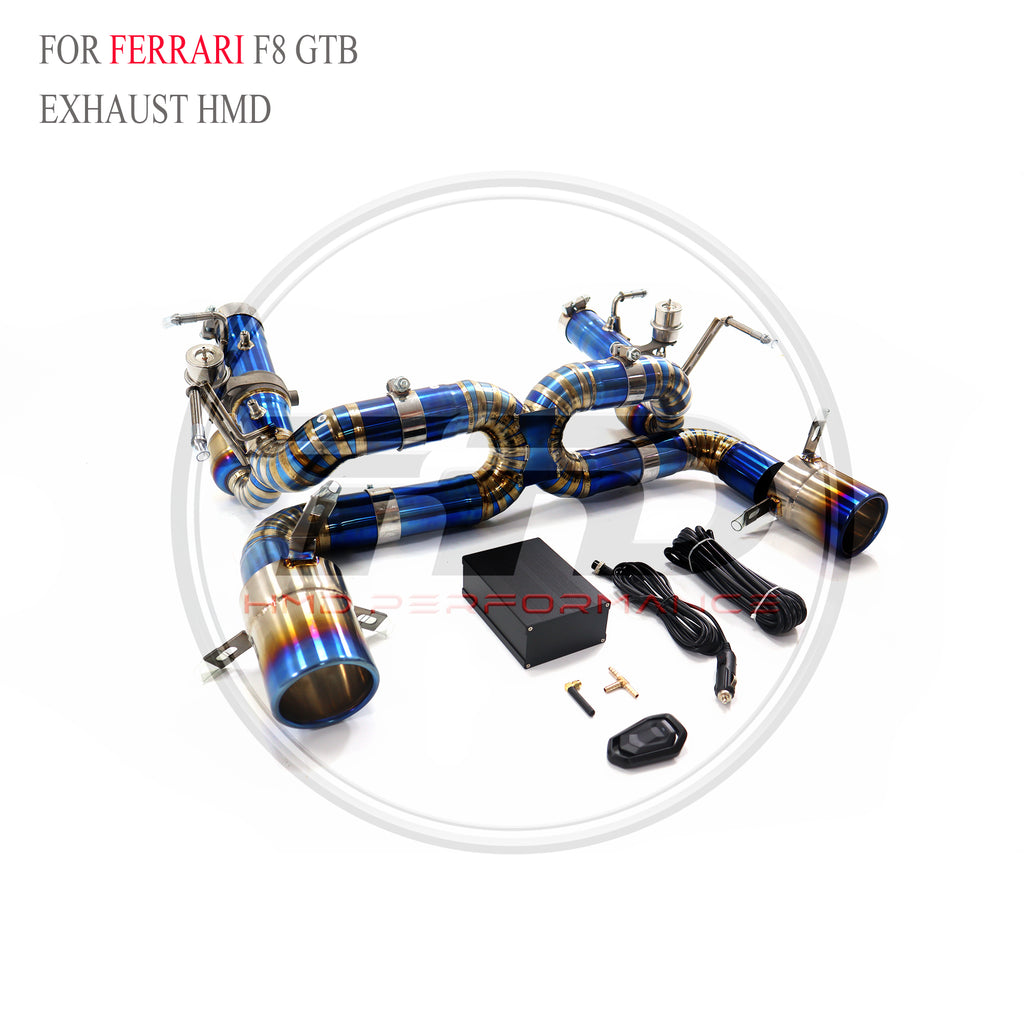 Ferrari F8 GTB catback Titanium Valved Sport Exhaust System - 6