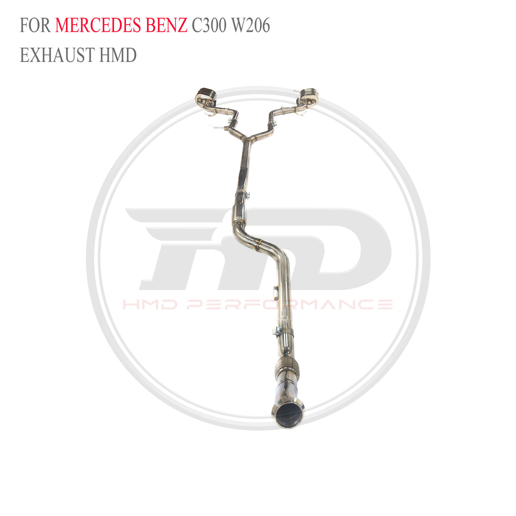 Mercedes-Benz C300 W206 Valved Catback SUS304 Racing Grade Exhaust System - 4