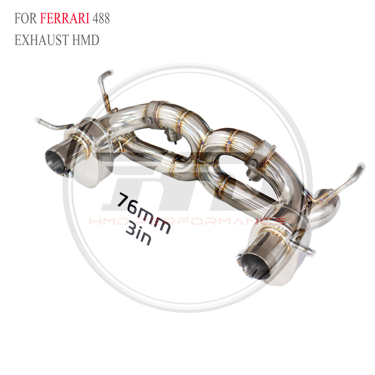Ferrari 488 Valved Axle-Back SUS304 Racing Grade Exhaust System - 5