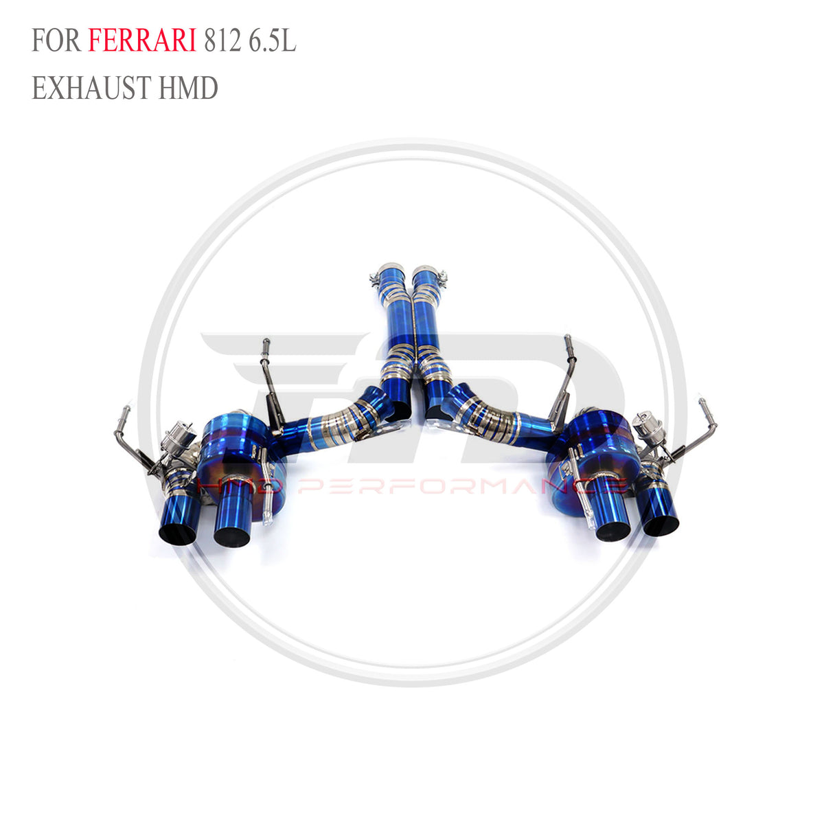 Ferrari 812 6.5L Valved Axle-Back Titanium Racing Grade Exhaust System - 2