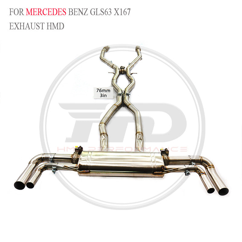 Mercedes-Benz GLS63 X167 4.0T catback SUS304 Valved Sport Exhaust System - 3