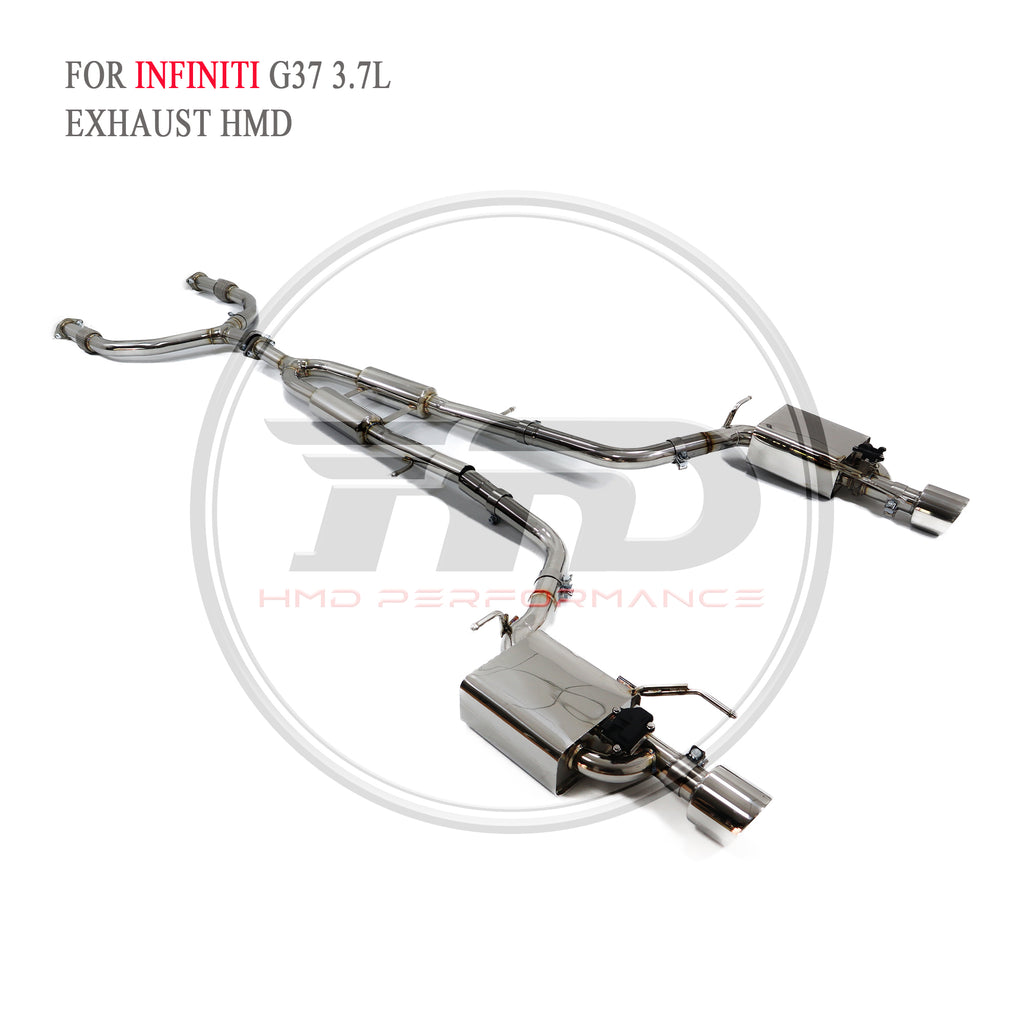 Infiniti G37 3.7L Sedan Valved Catback SUS304 Racing Grade Exhaust System - 3