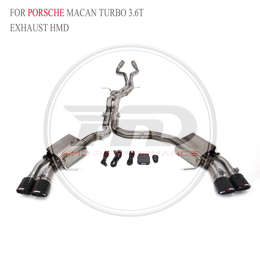 Porsche Macan Turbo 3.6T Full Set Valved Catback SUS304 Racing Grade Exhaust System - 6