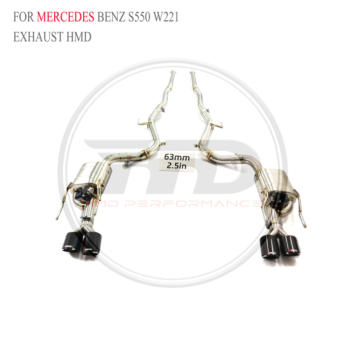 Mercedes-Benz S550 W221 catback SUS304 Valved Sport Exhaust System - 2