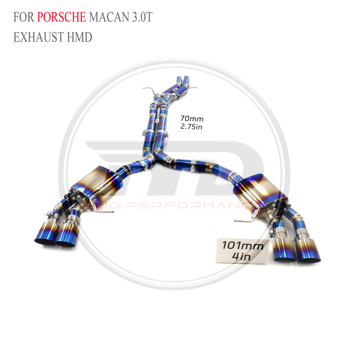 Porsche Macan 3.0T Valved Catback Titanium Racing Grade Exhaust System - 6