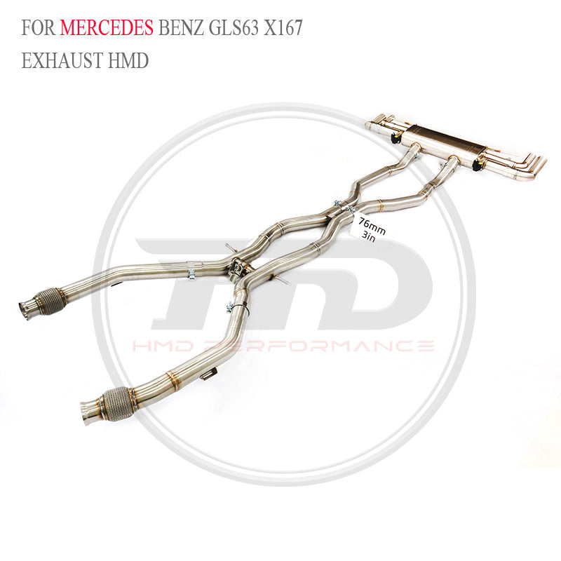 Mercedes-Benz GLS63 X167 4.0T catback SUS304 Valved Sport Exhaust System - 6