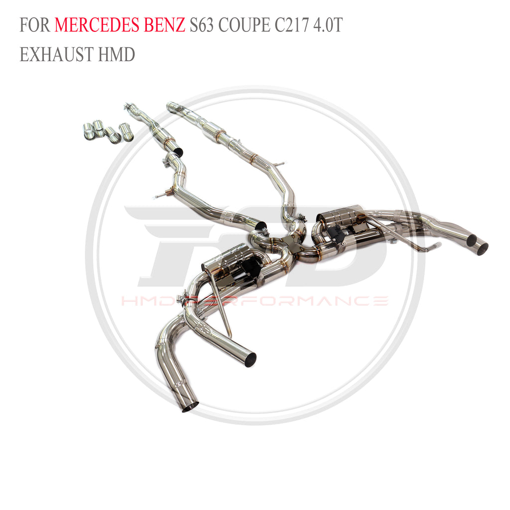 Mercedes-Benz S63 Coupe C217 4.0T Valved Catback SUS304 Racing Grade Exhaust System - 6