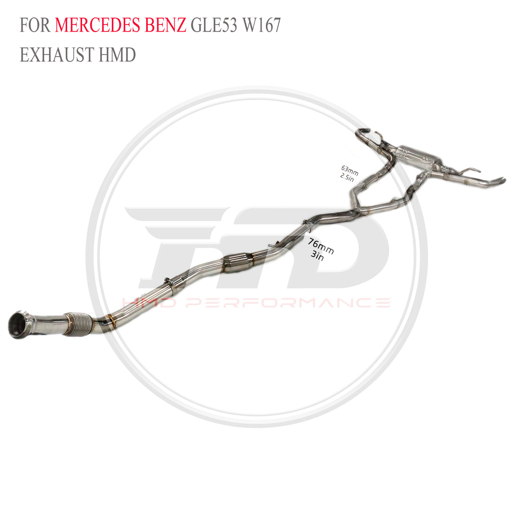 Mercedes-Benz GLE53 W167 Valved Catback SUS304 Racing Grade Exhaust System - 6