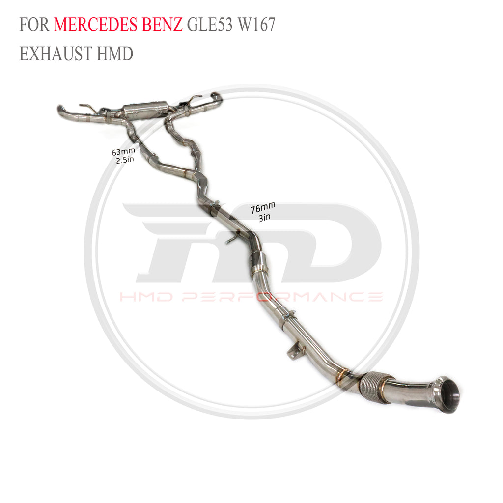 Mercedes-Benz GLE53 W167 Valved Catback SUS304 Racing Grade Exhaust System - 3