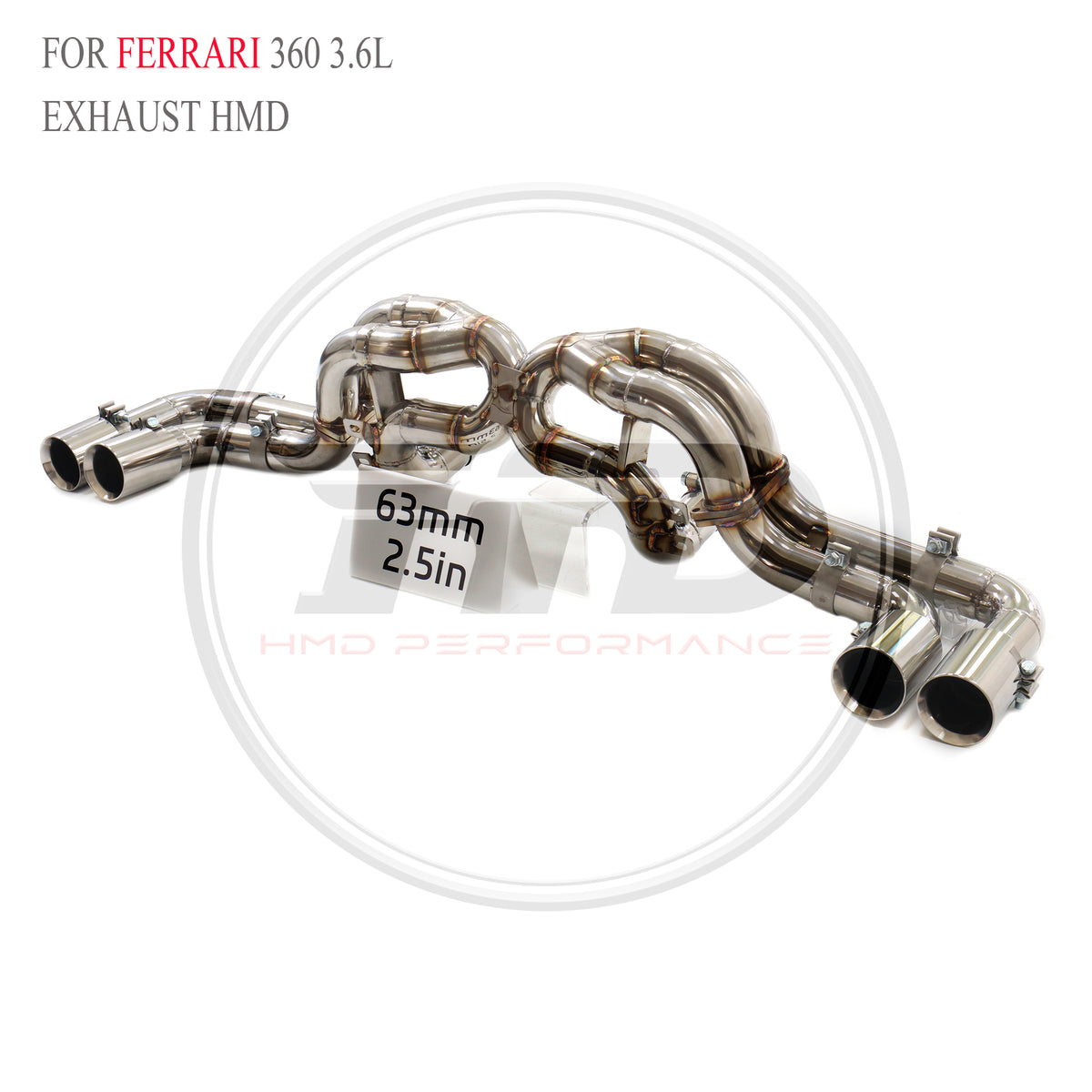 Ferrari 360 3.6L catback SUS304 Straight Sport Exhaust System - 6