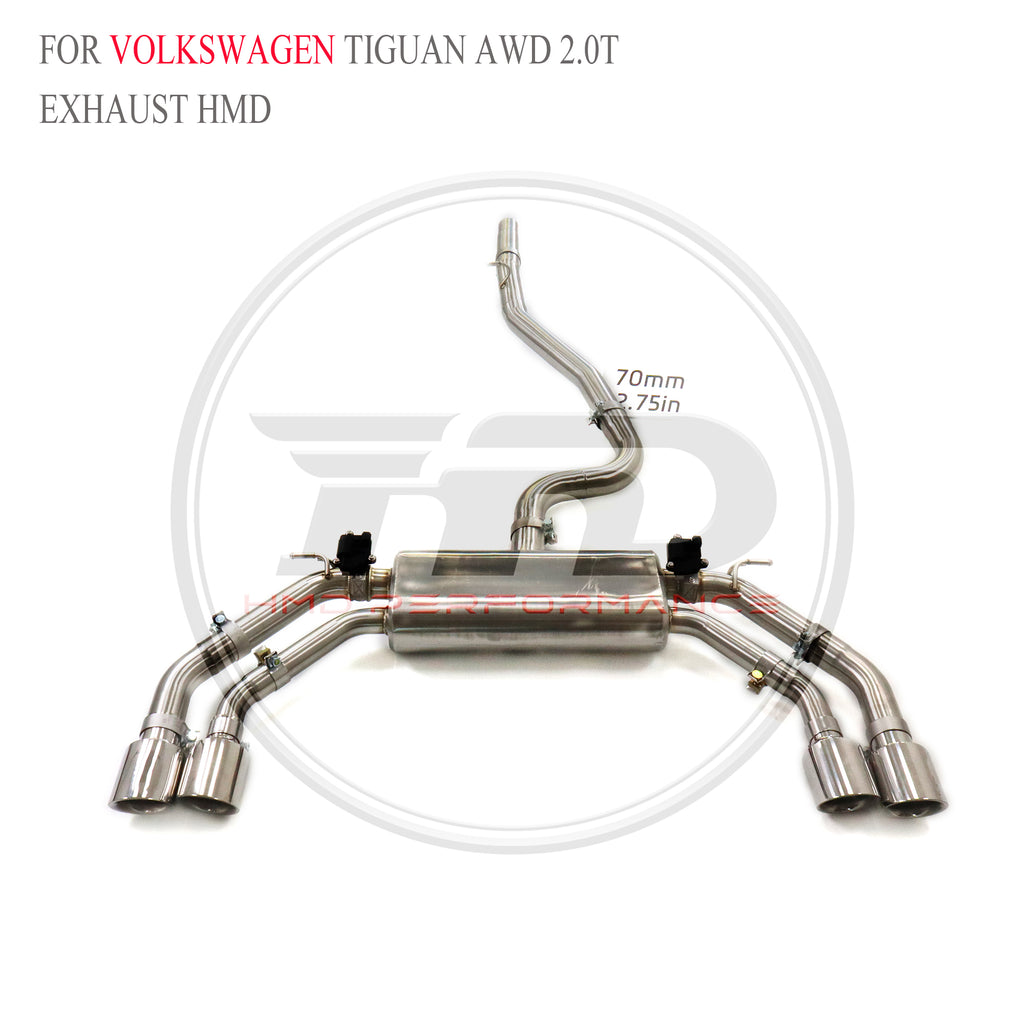 Volkswagen Tiguan AWD 2.0T catback SUS304 Valved Sport Exhaust System - 3