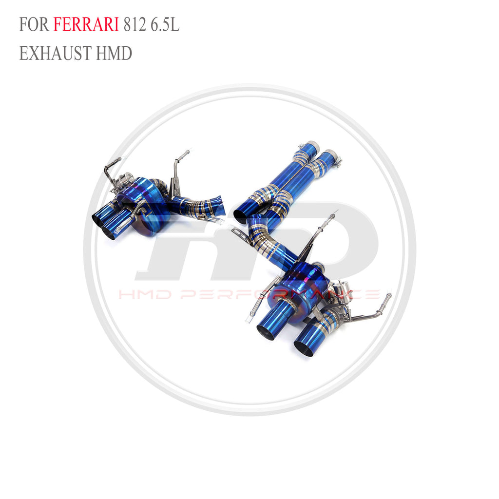 Ferrari 812 6.5L Valved Axle-Back Titanium Racing Grade Exhaust System - 4