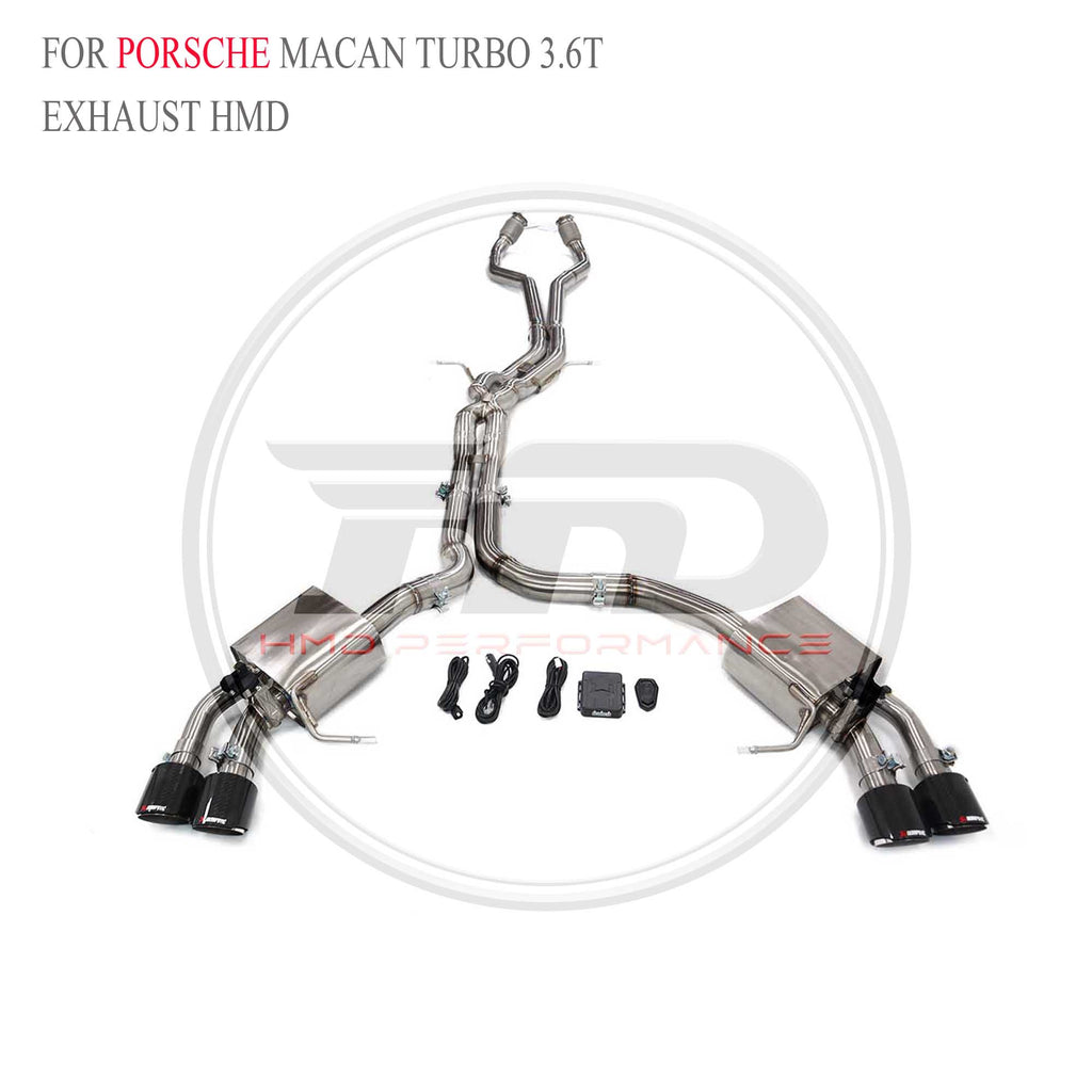 Porsche Macan Turbo 3.6T Full Set Valved Catback SUS304 Racing Grade Exhaust System - 2