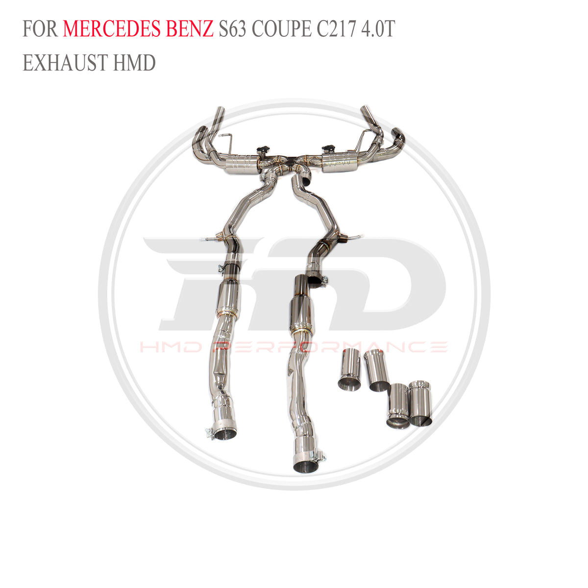 Mercedes-Benz S63 Coupe C217 4.0T Valved Catback SUS304 Racing Grade Exhaust System - 3