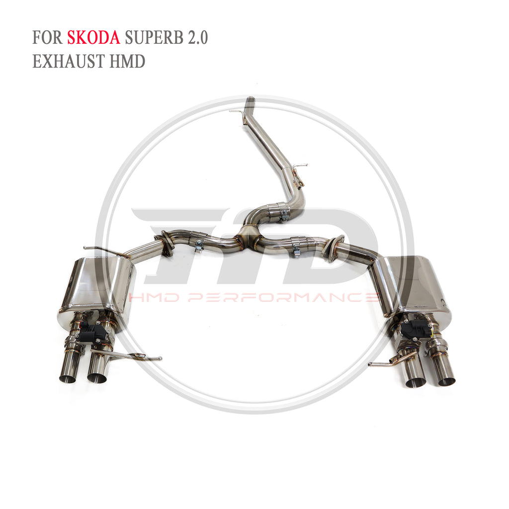 Skoda Superb 2.0T 4WD Valved Catback SUS304 Racing Grade Exhaust System - 3