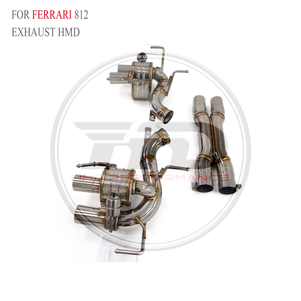 Ferrari 812 Valved Catback with X pipe SUS304 Racing Grade Exhaust System - 2