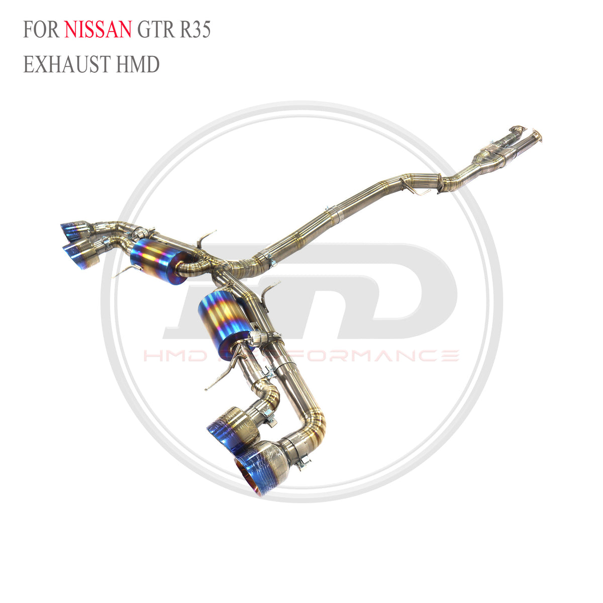 Nissan GTR R35 with Y Pipe Valved Catback Titanium Racing Grade Exhaust System - 3