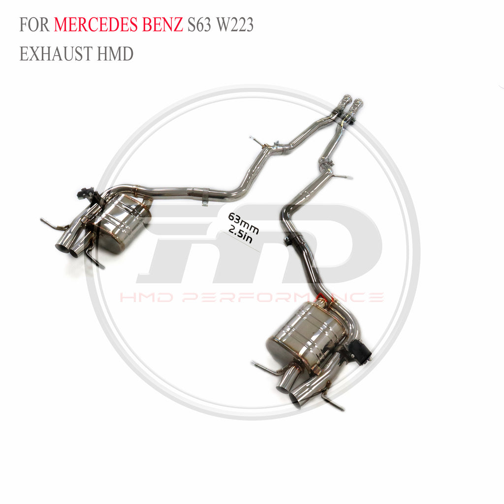 Mercedes-Benz S63 W223 catback SUS304 Valved Sport Exhaust System - 3