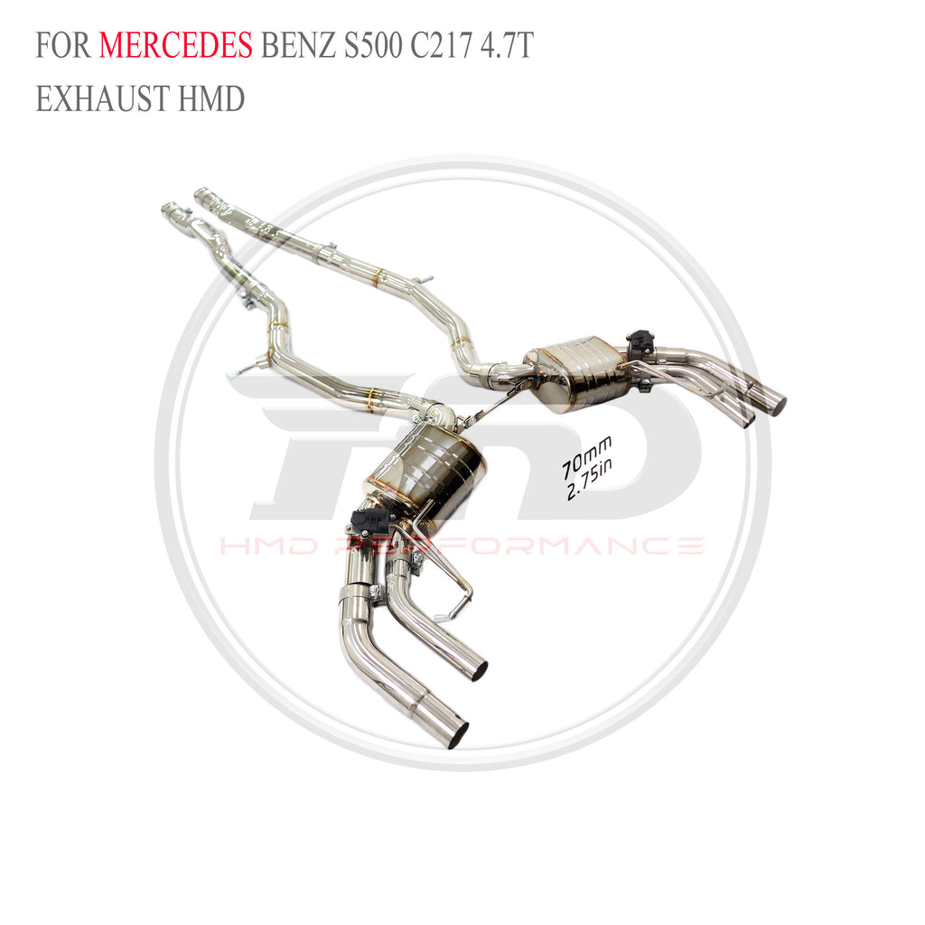 Mercedes-Benz S500 C217 4.7T Valved Catback SUS304 Racing Grade Exhaust System - 4