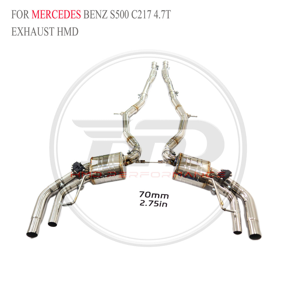 Mercedes-Benz S500 C217 4.7T Valved Catback SUS304 Racing Grade Exhaust System - 2