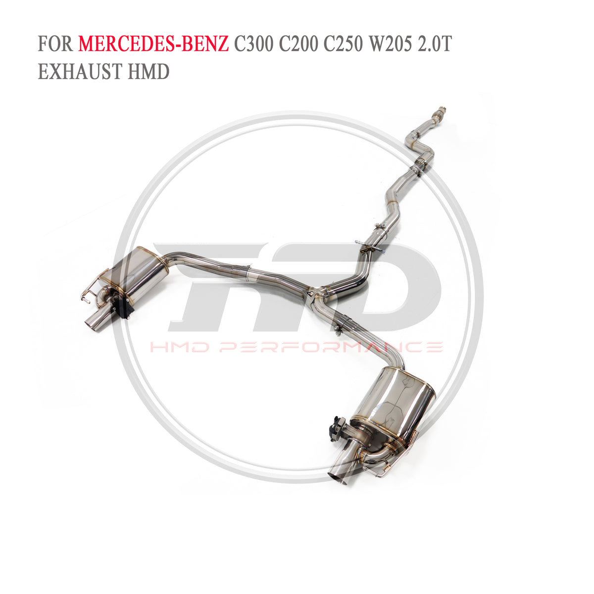 Mercedes-Benz C300 C200 C250 W205 2.0T Valved Catback SUS304 Racing Grade Exhaust System - 6