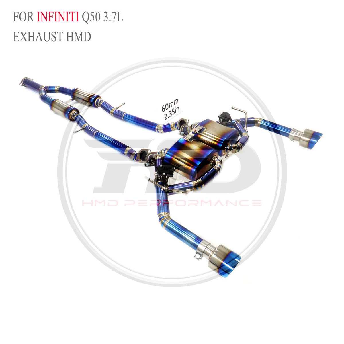 Infiniti Q50 3.7L catback Titanium Valved Sport Exhaust System - 4