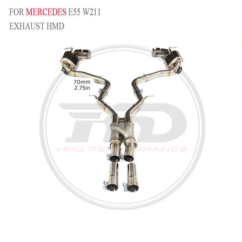Mercedes-Benz E55 W211 catback SUS304 Valved Sport Exhaust System - 6