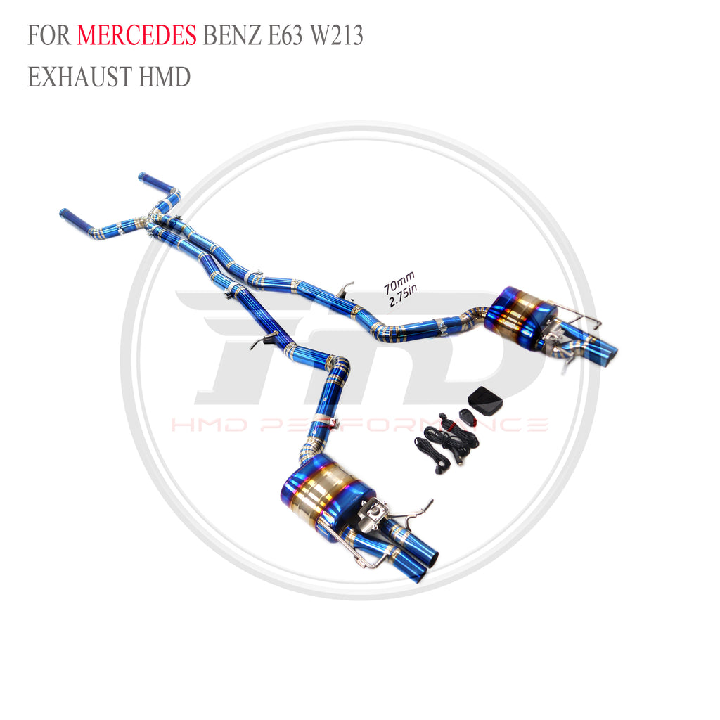 Mercedes-Benz E63 W213 catback Titanium Valved Sport Exhaust System - 3