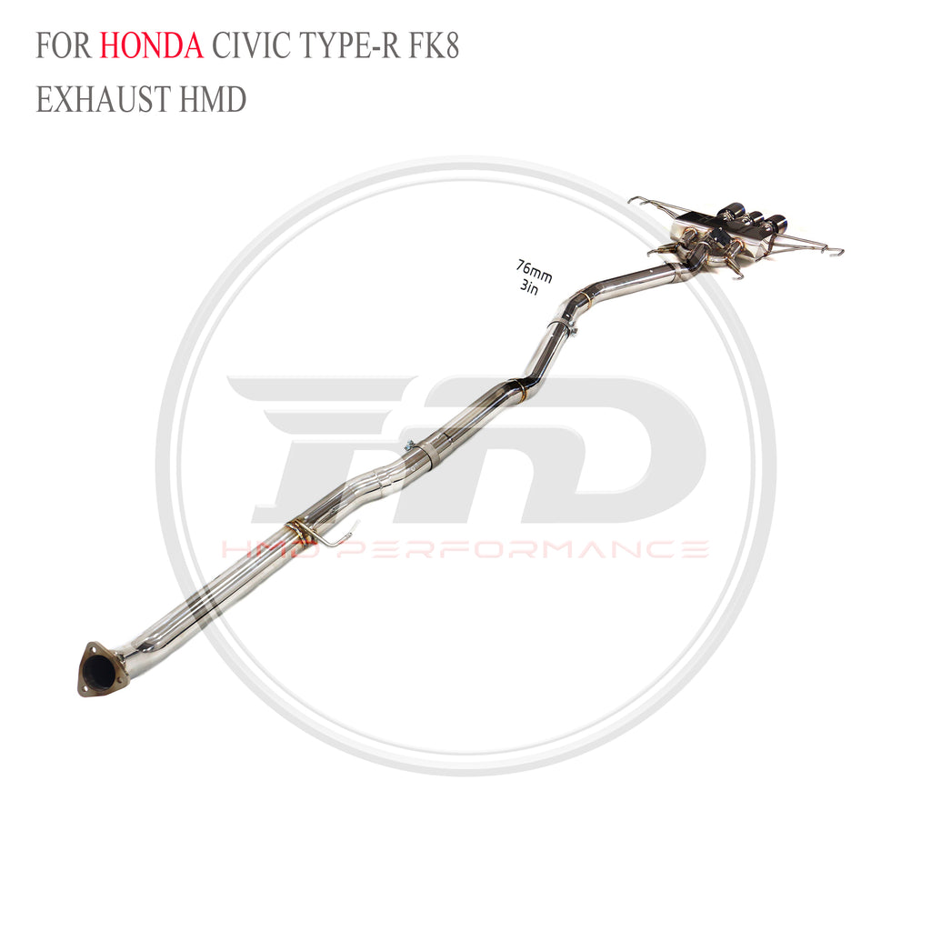 Honda Civic Type-R FK8 Valved Catback SUS304 Racing Grade Exhaust System - 5