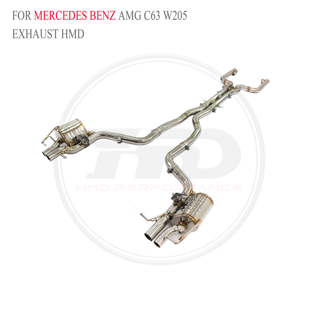 Mercedes-Benz AMG C63 W205 Valved Catback SUS304 Racing Grade Exhaust System - 4
