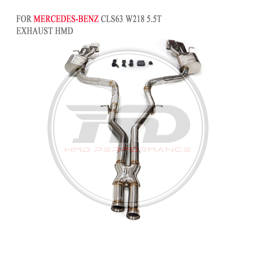 Mercedes-Benz CLS63 W218 5.5T Valved Catback SUS304 Racing Grade Exhaust System - 4