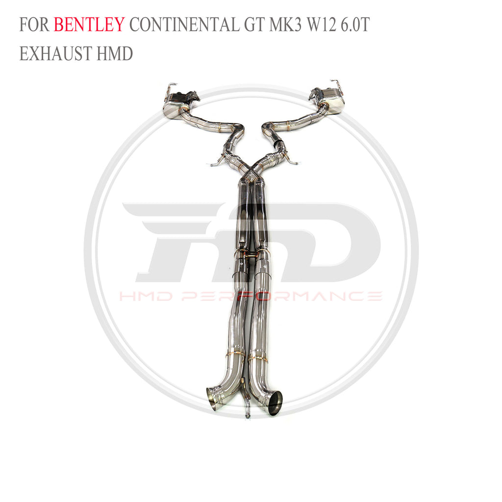 Bentley Continental GT MK3 W12 6.0T Valved Catback SUS304 Racing Grade Exhaust System - 5