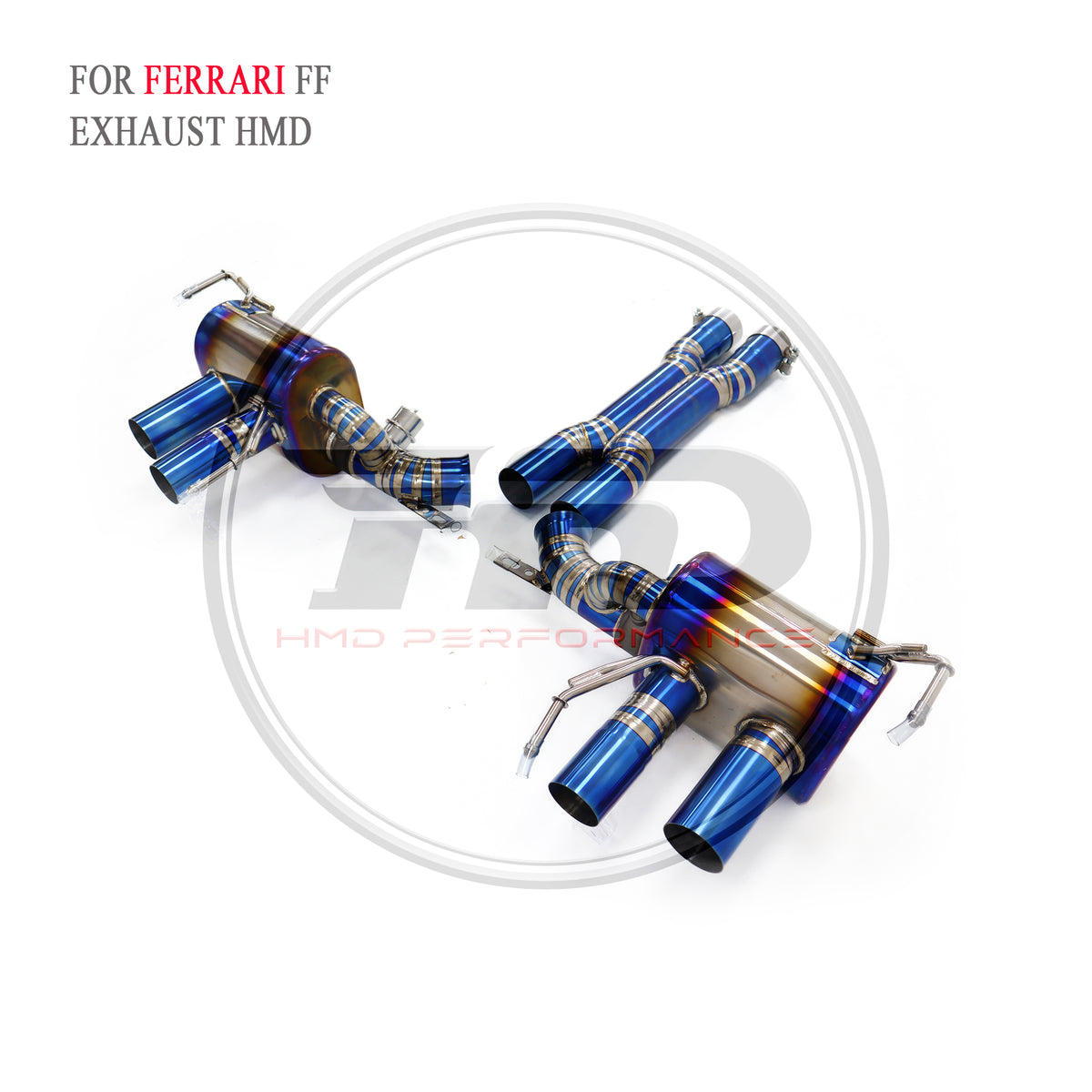 Ferrari FF +X catback with X pipe Titanium Racing Grade Exhaust System - 3