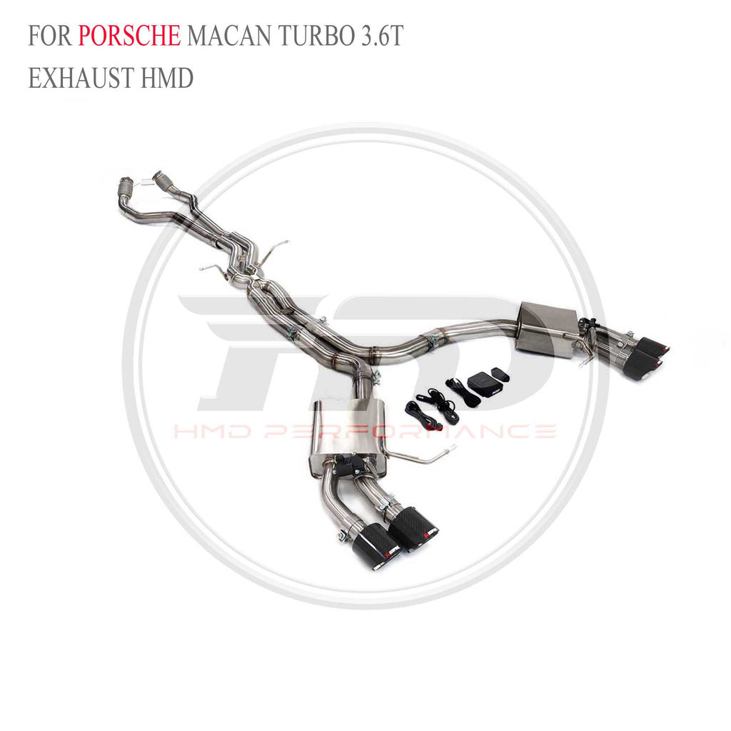 Porsche Macan Turbo 3.6T Full Set Valved Catback SUS304 Racing Grade Exhaust System - 4