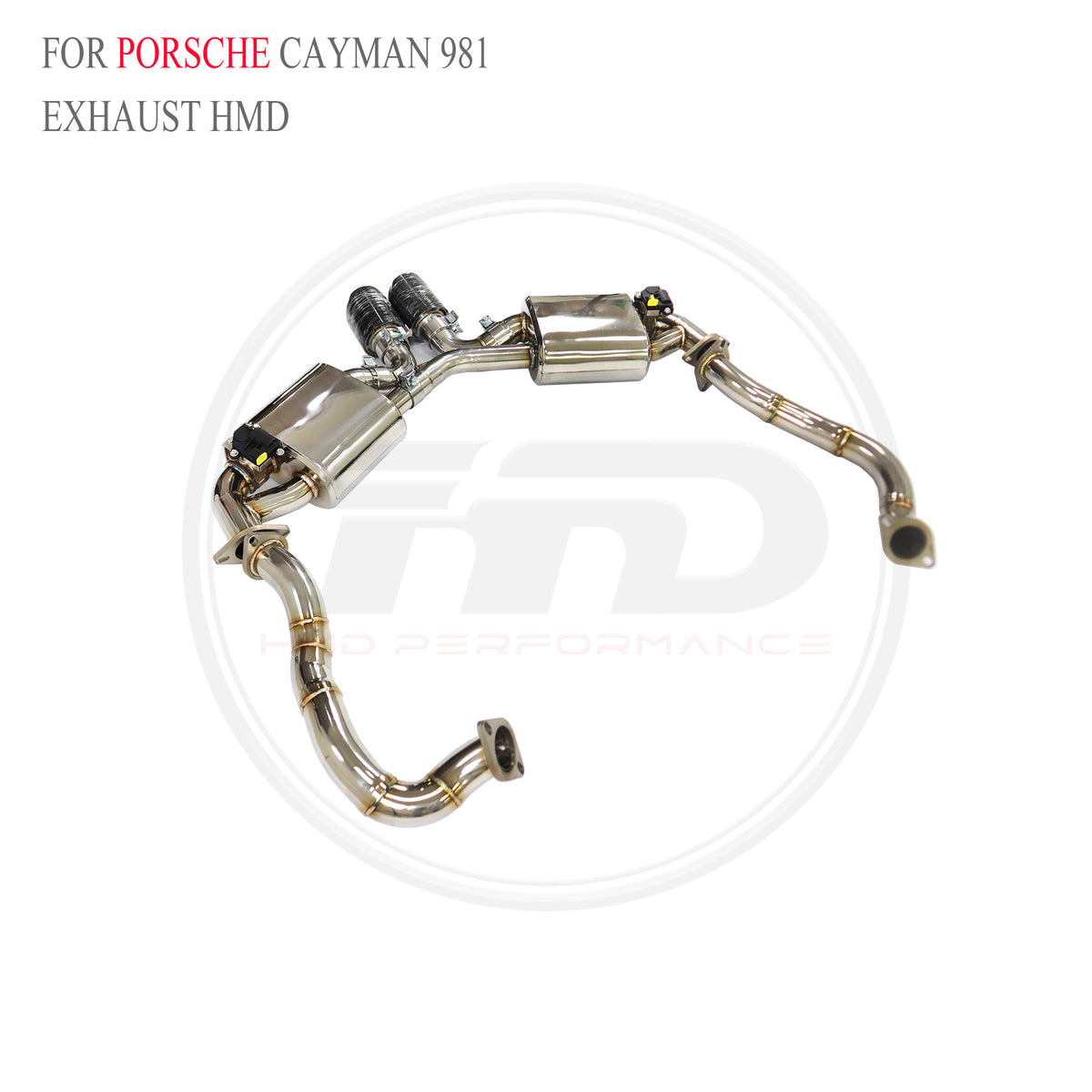 Porsche Cayman 981 3.4L Valved Axle-Back SUS304 Racing Grade Exhaust System - 6