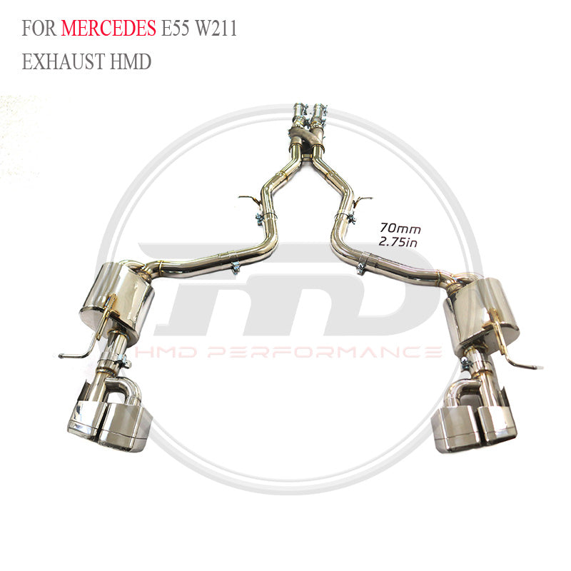 Mercedes-Benz E55 W211 catback SUS304 Valved Sport Exhaust System - 2