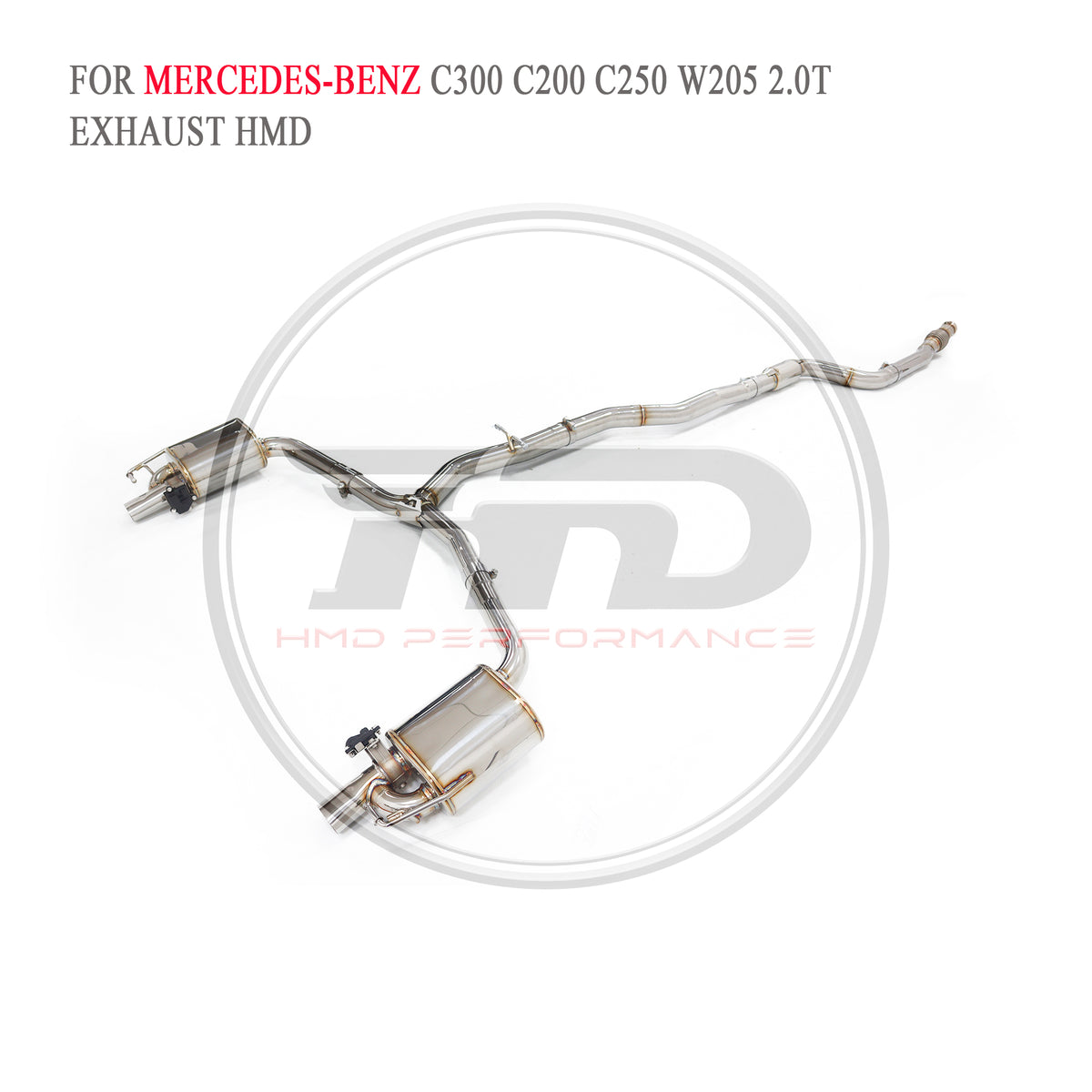 Mercedes-Benz C300 C200 C250 W205 2.0T Valved Catback SUS304 Racing Grade Exhaust System - 5