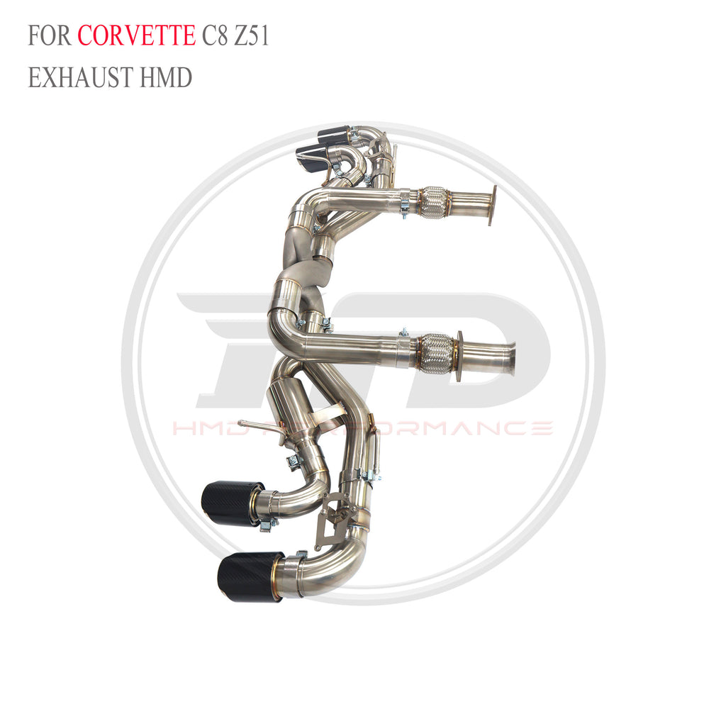 Corvette C8 Z51 Valved Axle-Back SUS304 Racing Grade Exhaust System - 2