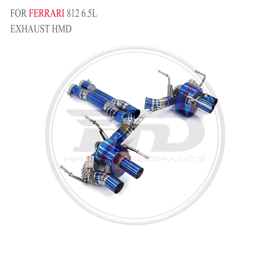 Ferrari 812 6.5L Valved Axle-Back Titanium Racing Grade Exhaust System - 5