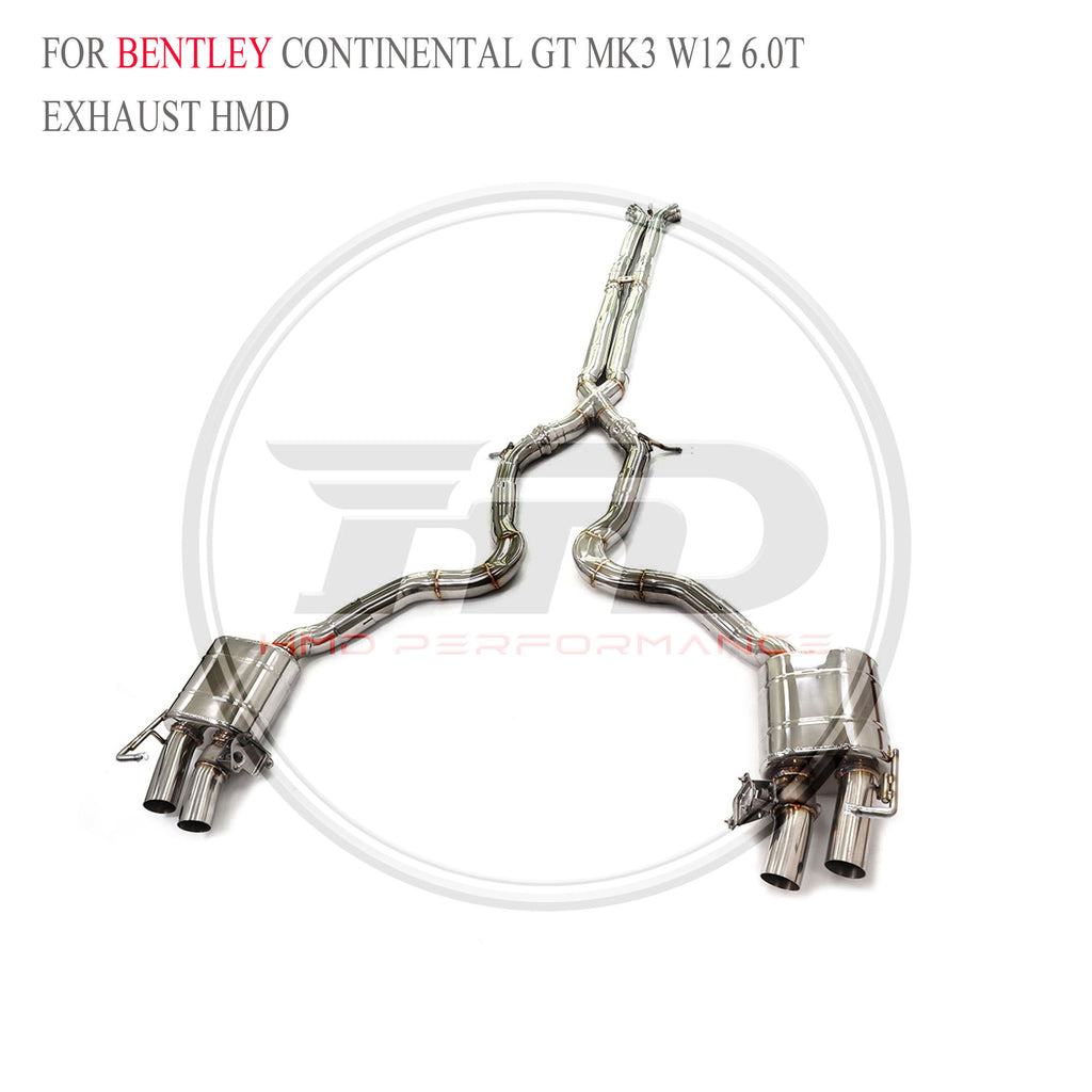 Bentley Continental GT MK3 W12 6.0T Valved Catback SUS304 Racing Grade Exhaust System - 2