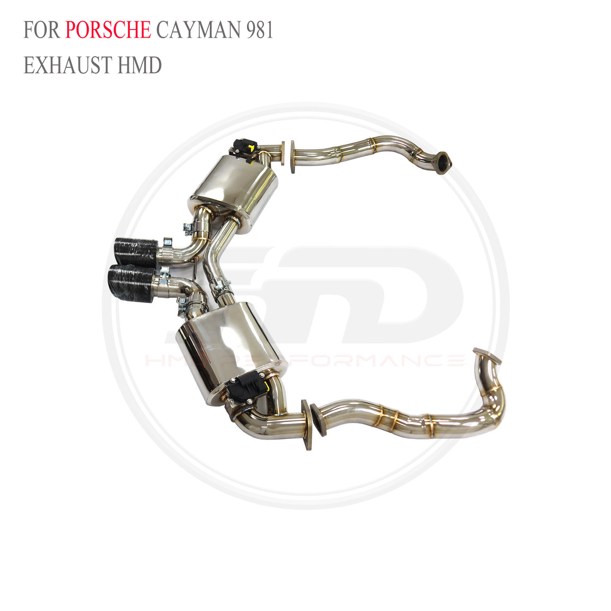 Porsche Cayman 981 3.4L Valved Axle-Back SUS304 Racing Grade Exhaust System - 2