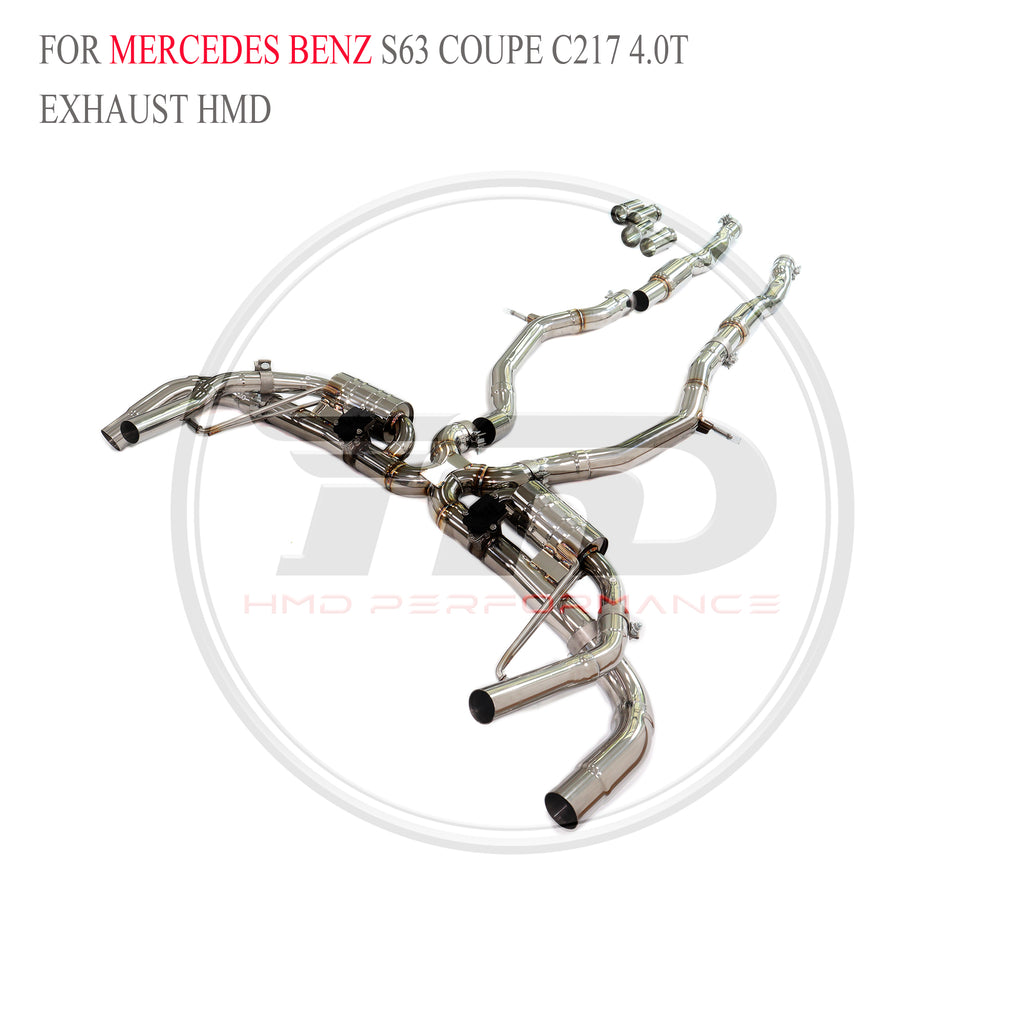 Mercedes-Benz S63 Coupe C217 4.0T Valved Catback SUS304 Racing Grade Exhaust System - 5
