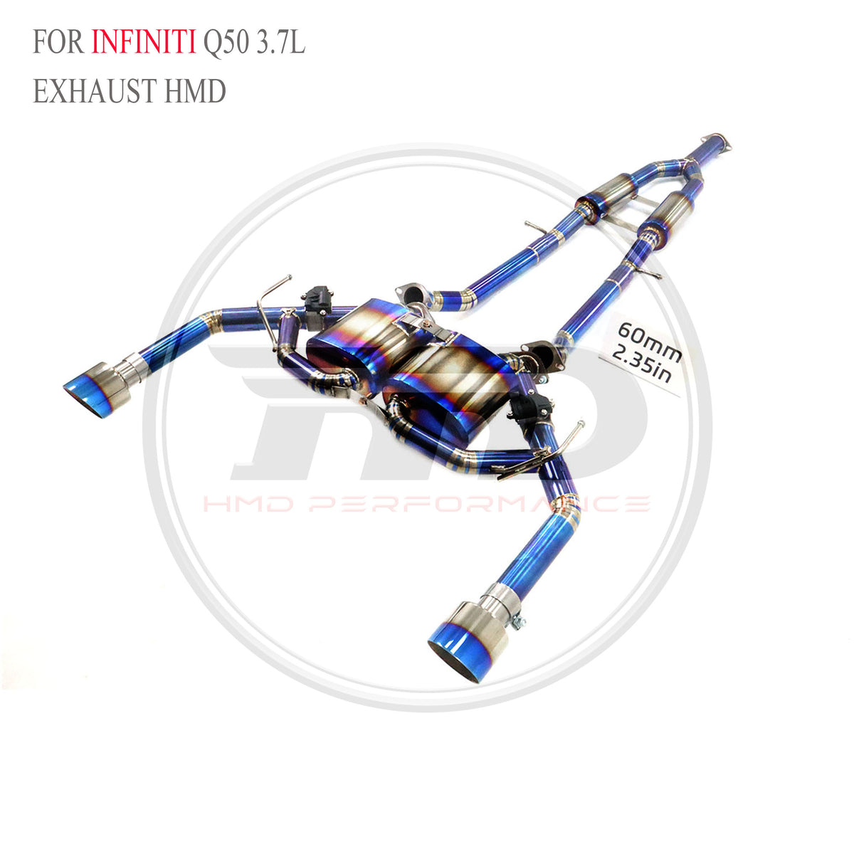 Infiniti Q50 3.7L catback Titanium Valved Sport Exhaust System - 6