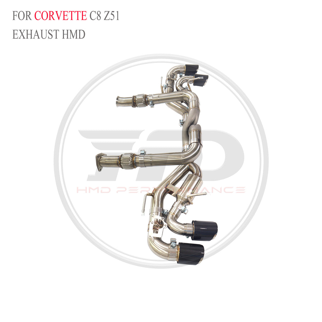 Corvette C8 Z51 Valved Axle-Back SUS304 Racing Grade Exhaust System - 6